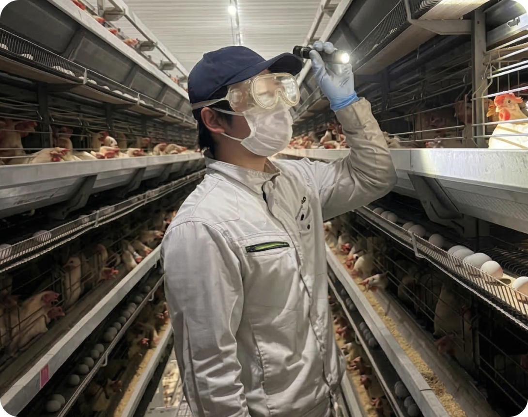 農場スタッフ T.K さんの職場での様子